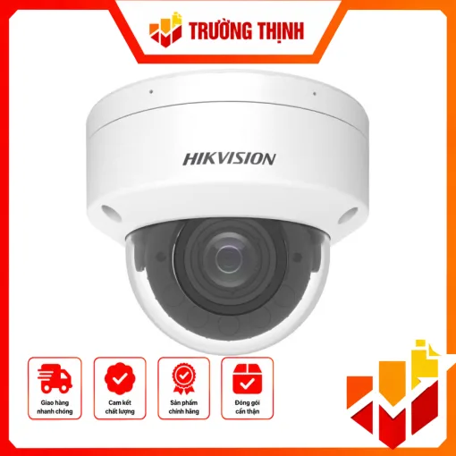 Camera IP Dome hồng ngoại 8MP chuẩn nén H.265+, ống kính 2.8-12mm