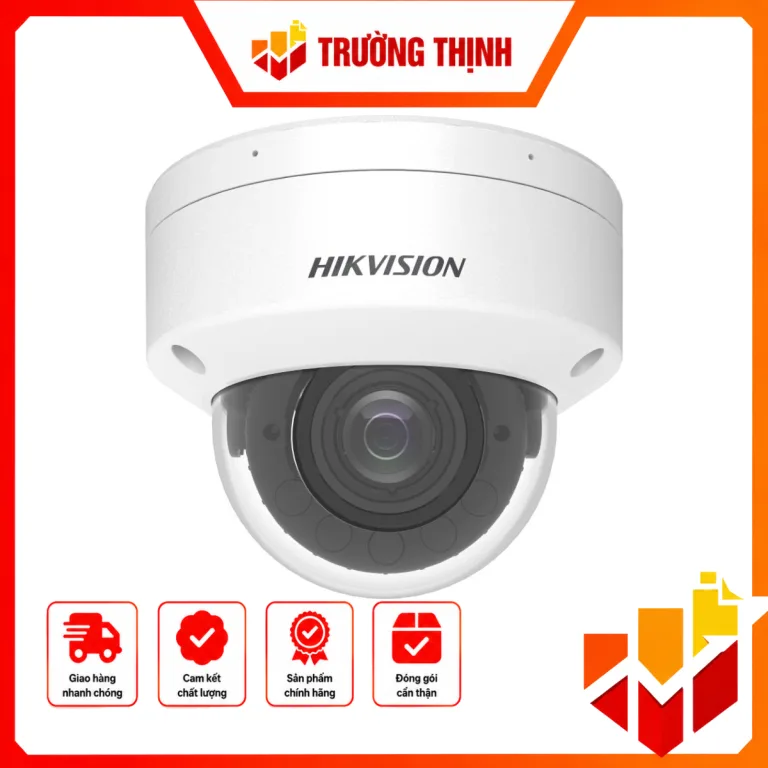 Camera IP Dome hồng ngoại 8MP chuẩn nén H.265+, ống kính 2.8-12mm