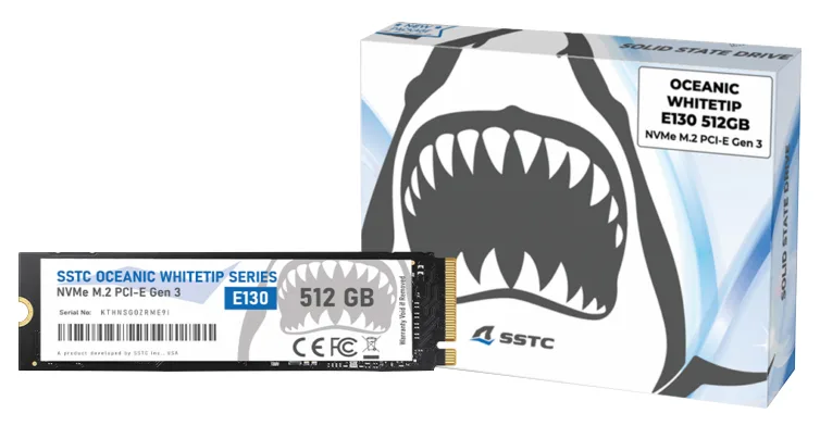 SSD SSTC Oceanic Whitetip E130 512G NVMe Gen3
