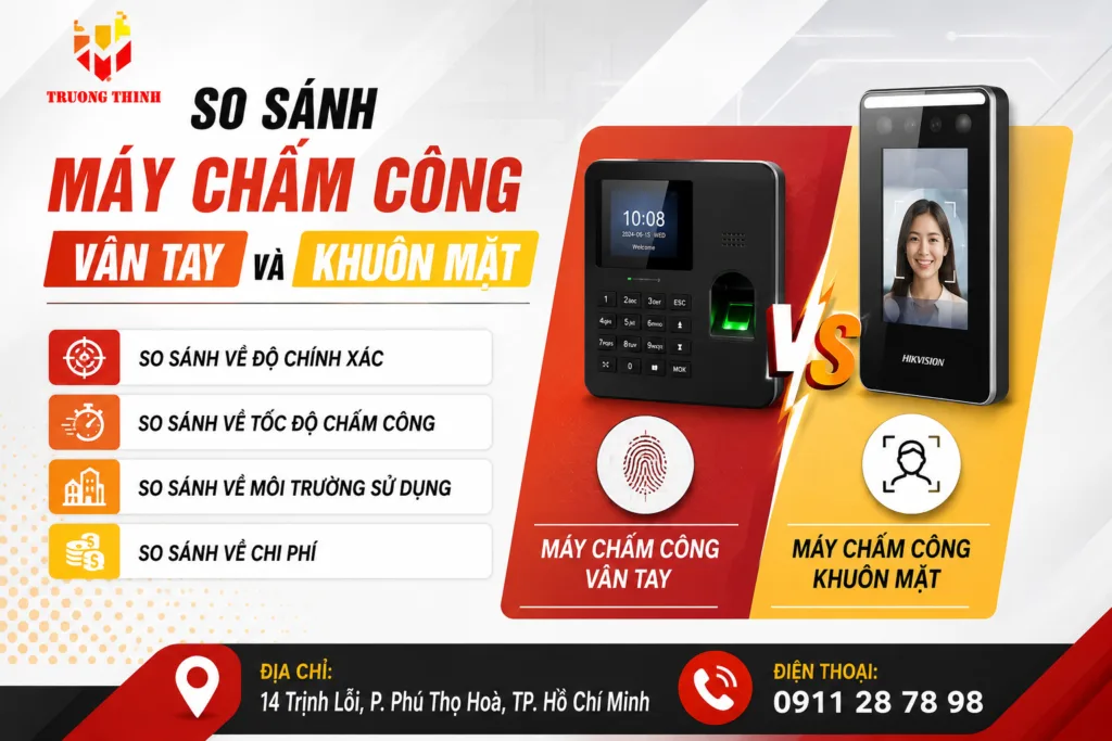 So sánh máy chấm công vân tay và khuôn mặt