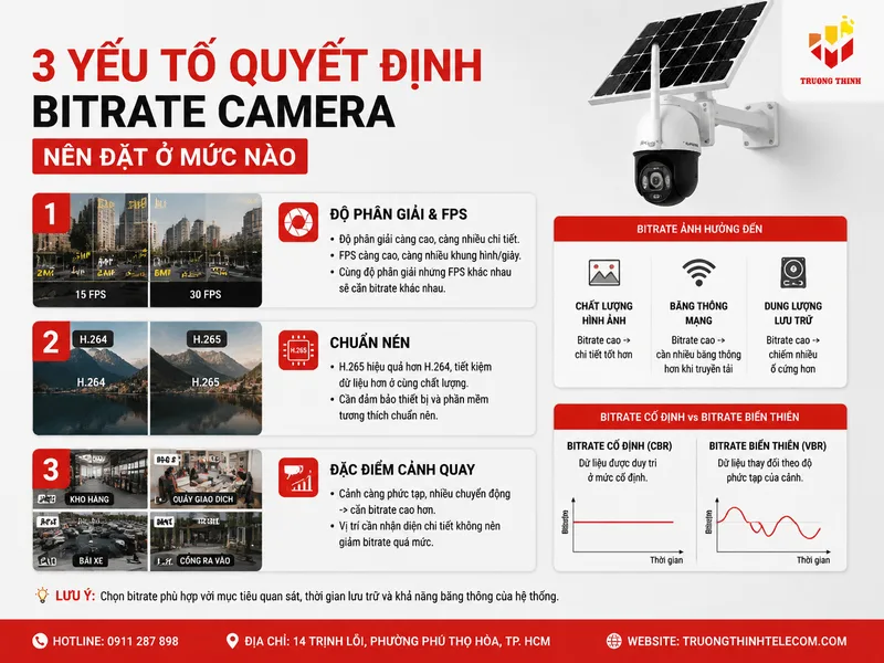 Ba yếu tố quyết định bitrate camera nên đặt ở mức nào