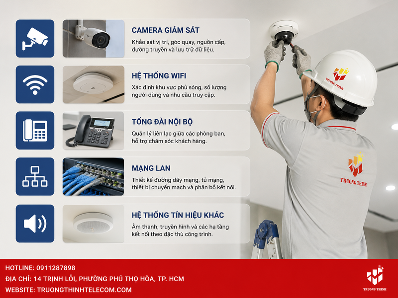 Các hạng mục cần xác định trước khi thi công hệ thống điện nhẹ