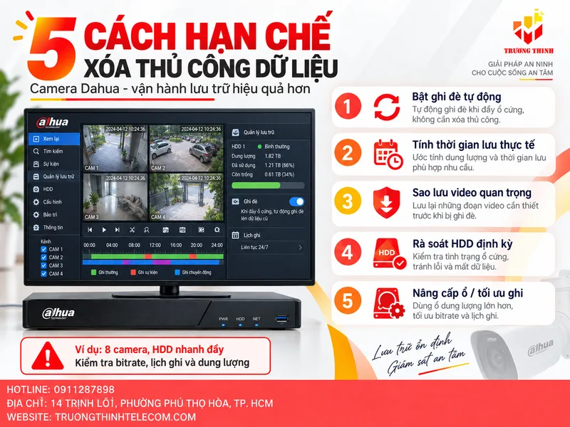 Cách hạn chế phải xóa thủ công dữ liệu camera Dahua trong lần vận hành tiếp theo