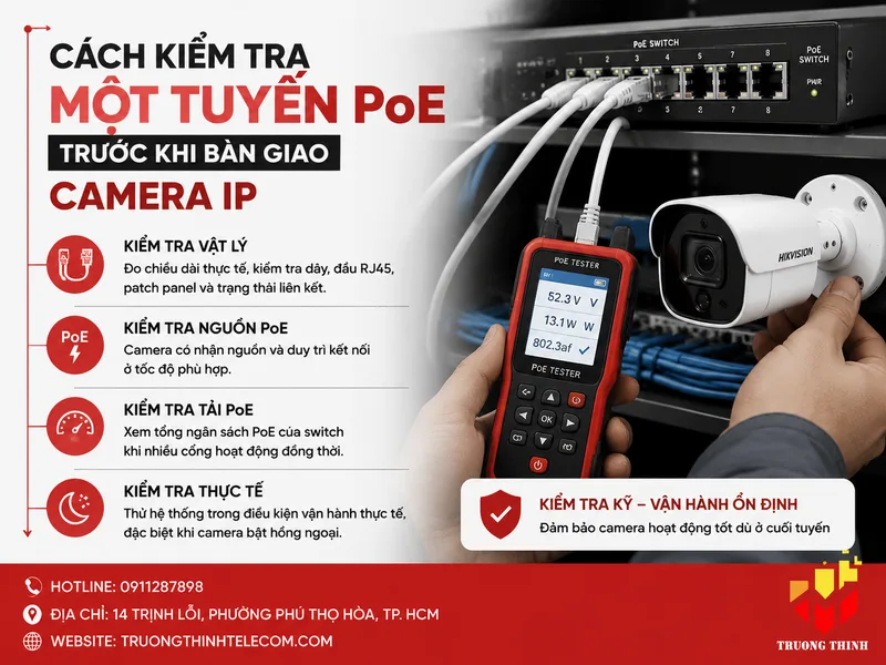 Cách kiểm tra một tuyến PoE trước khi bàn giao camera IP