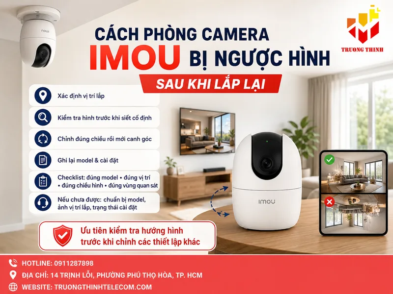 Cách phòng camera IMOU bị ngược hình sau khi lắp lại