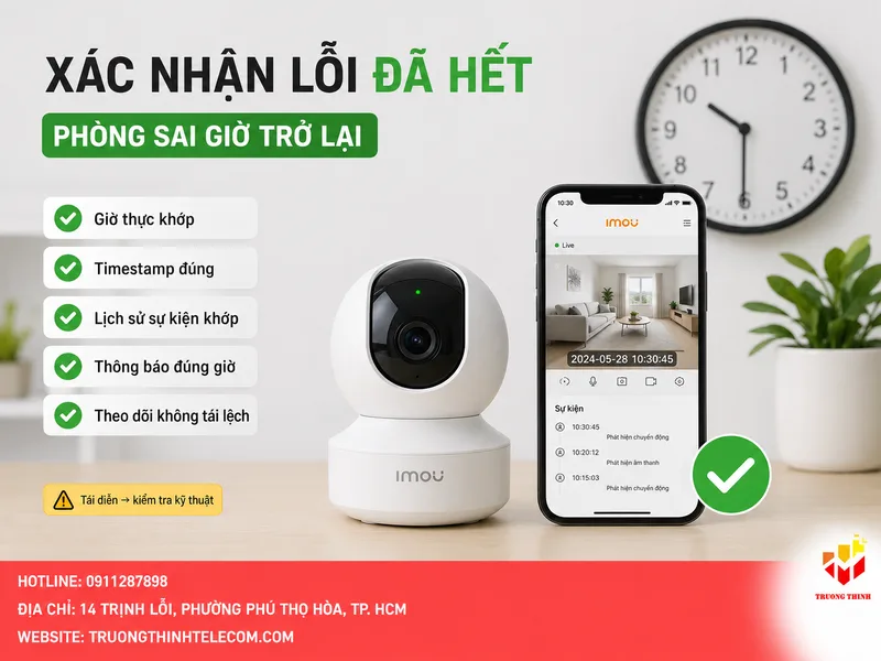 Cách xác nhận lỗi đã hết và phòng camera IMOU sai giờ trở lại