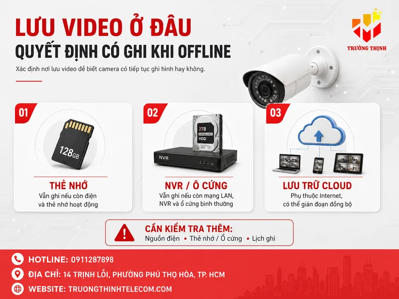 Camera lưu video ở đâu quyết định có ghi hình khi offline