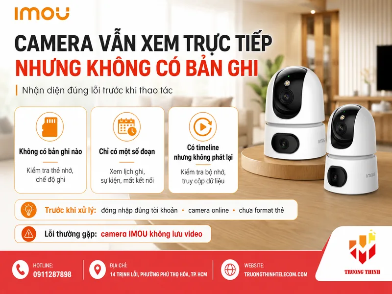 Camera vẫn xem trực tiếp nhưng không có bản ghi: Nhận diện đúng lỗi trước khi thao tác