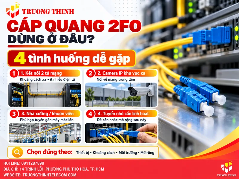 Cáp quang 2FO dùng ở đâu? 4 tình huống dễ gặp trong thực tế