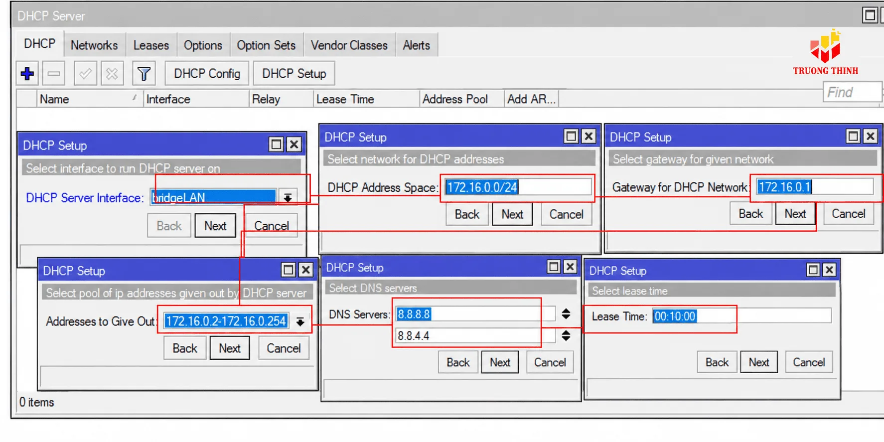 Cấu hình cấp phát IP tự động (DHCP Server)