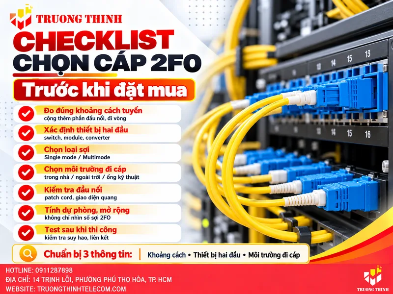 Checklist chọn cáp 2FO đúng trước khi đặt mua