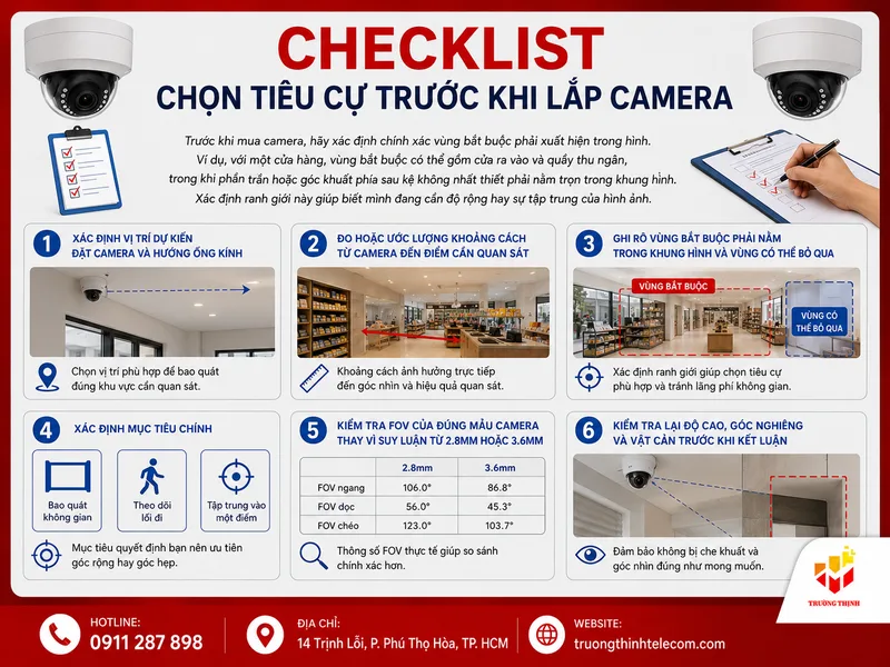 Checklist chọn tiêu cự trước khi lắp camera