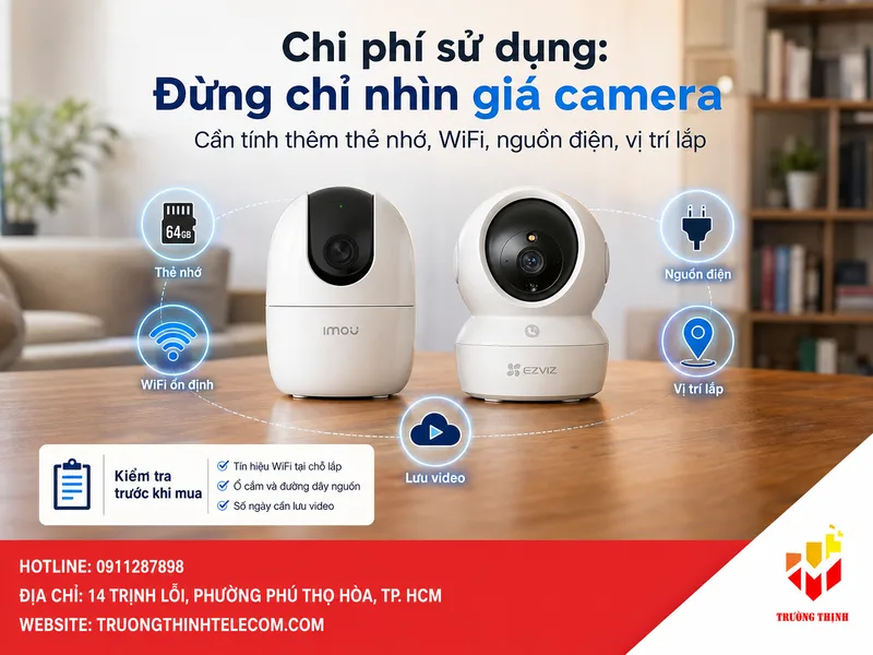 Chi phí sử dụng không nằm ở giá camera: cần tính thêm những gì?