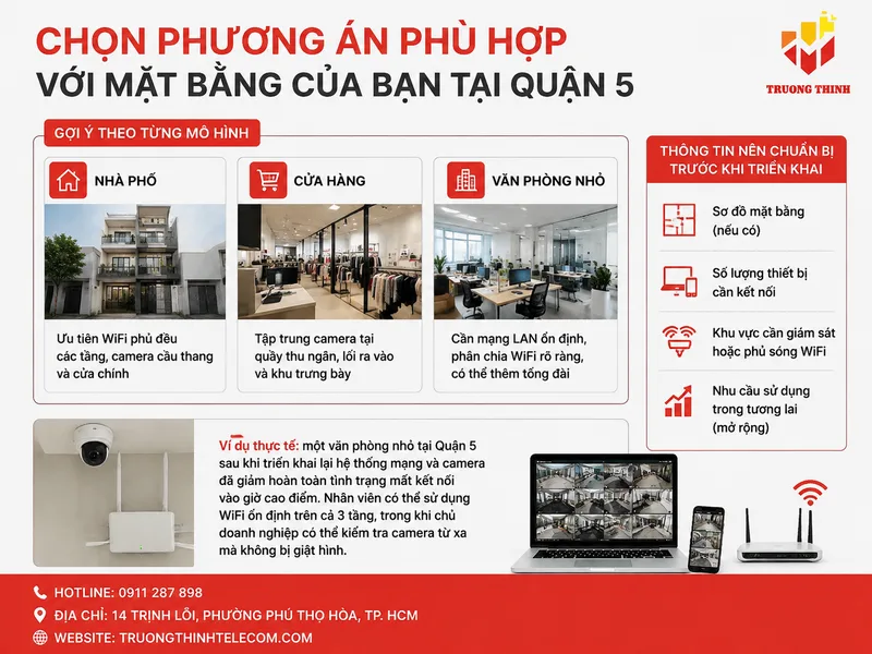 Chọn phương án phù hợp với mặt bằng của bạn tại Quận 5