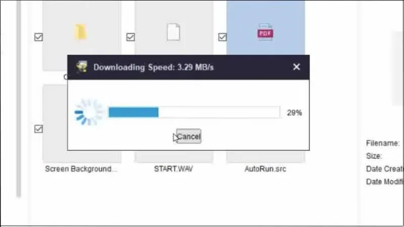 Chọn vị trí lưu trữ an toàn và chờ thiết bị hoàn tất việc khôi phục file