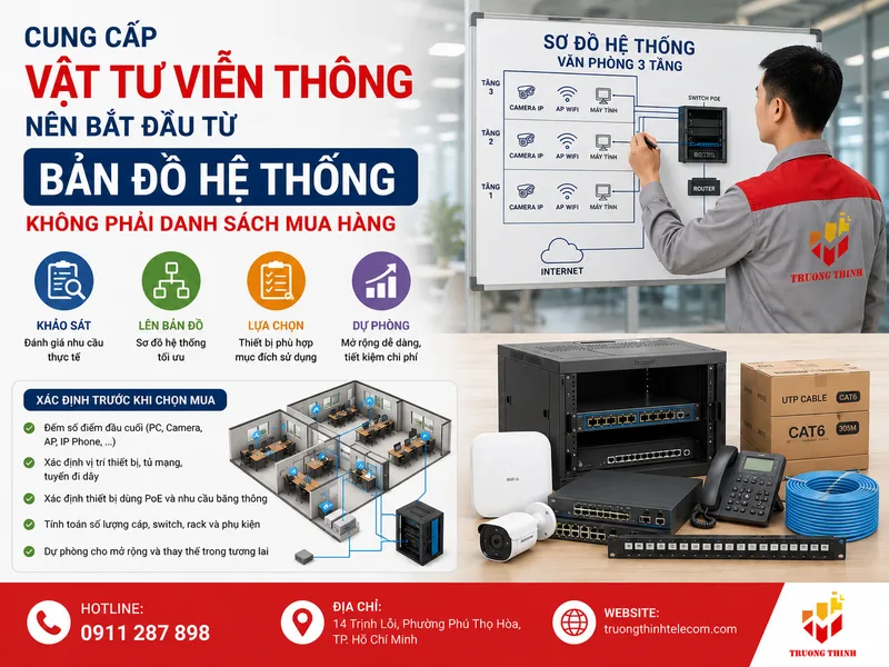 Cung cấp vật tư viễn thông nên bắt đầu từ bản đồ hệ thống, không phải danh sách mua hàng