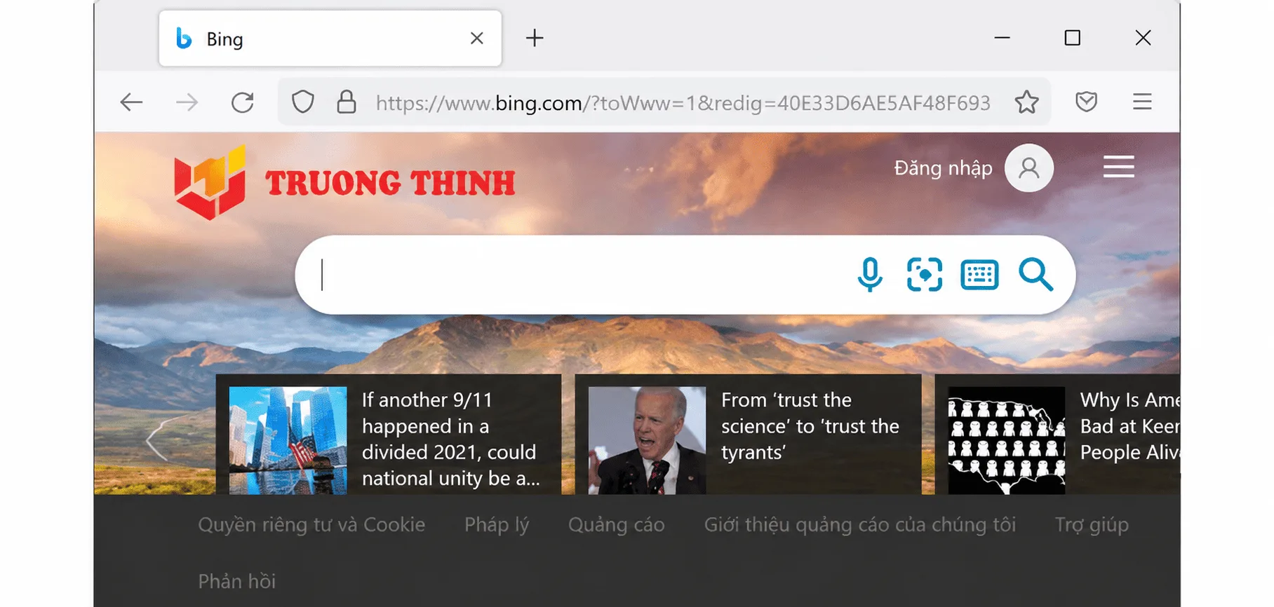 Truy cập website bình thường