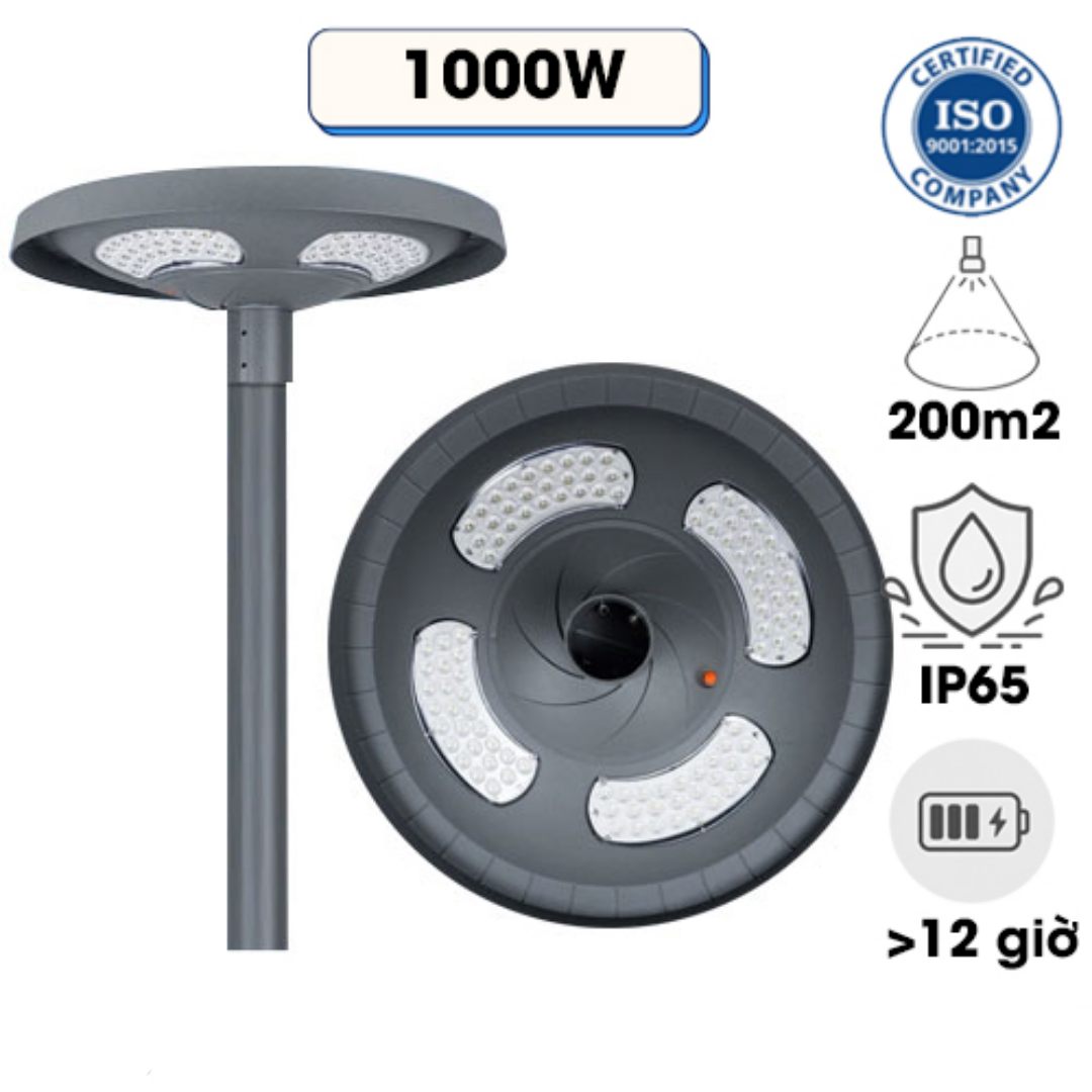 Đèn đường UFO năng lượng mặt trời T1000W Nhôm Đúc Kim Loại