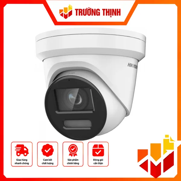 Camera IP Bán cầu vát 8MP – CÓ MÀU 24/24 tích hợp MIC, cảnh báo bằng âm thanh và đèn