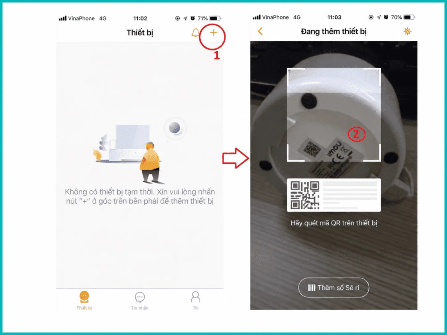 Dùng điện thoại quét mã QR Code in trên tem