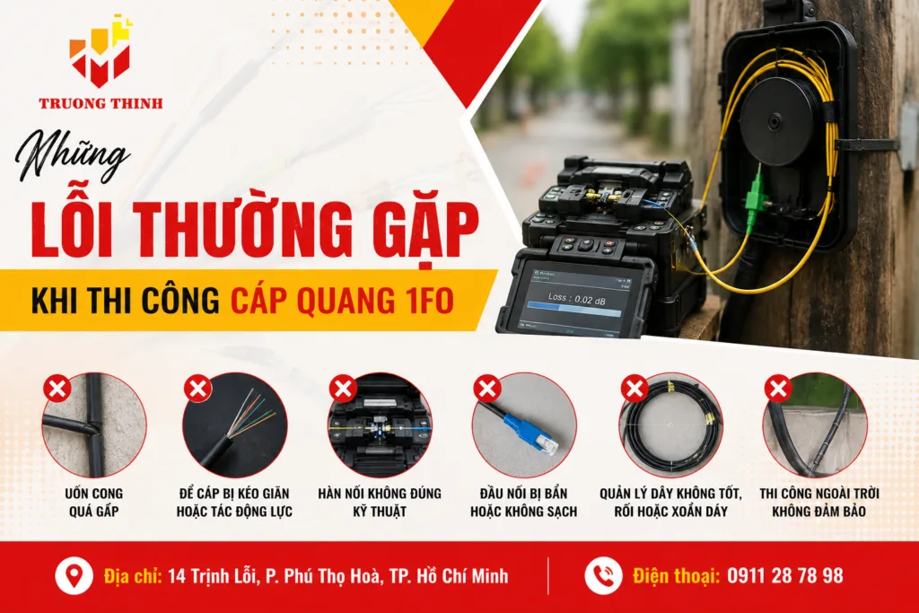 Những lỗi thường gặp khi thi công cáp quang 1FO