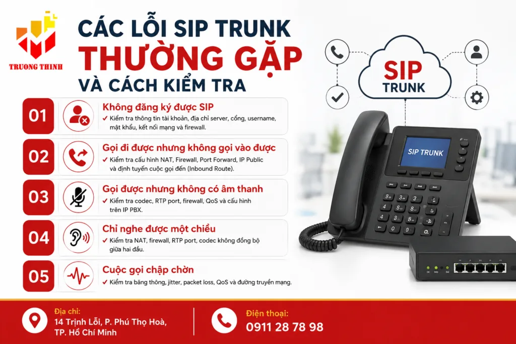 Các lỗi SIP Trunk thường gặp và cách kiểm tra