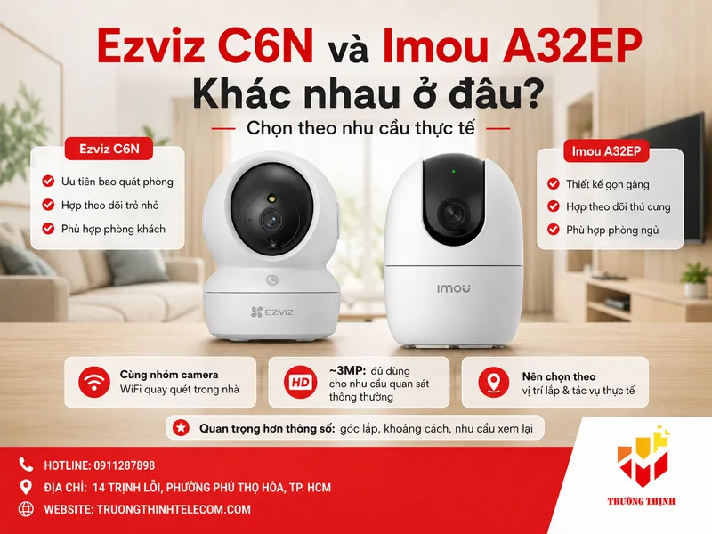 Ezviz C6N và Imou A32EP khác nhau ở đâu khi đặt vào nhu cầu thực tế?