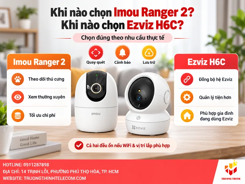 Khi nào Imou Ranger 2 đáng ưu tiên và khi nào Ezviz H6C hợp lý hơn?