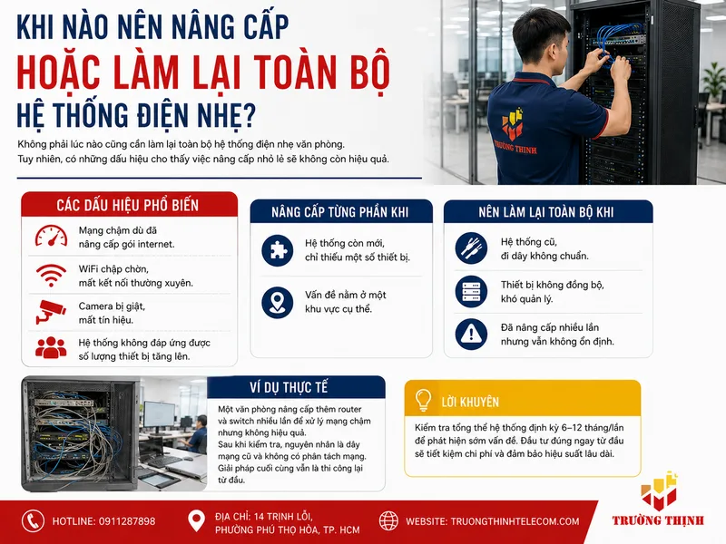 Khi nào nên nâng cấp hoặc làm lại toàn bộ hệ thống điện nhẹ?
