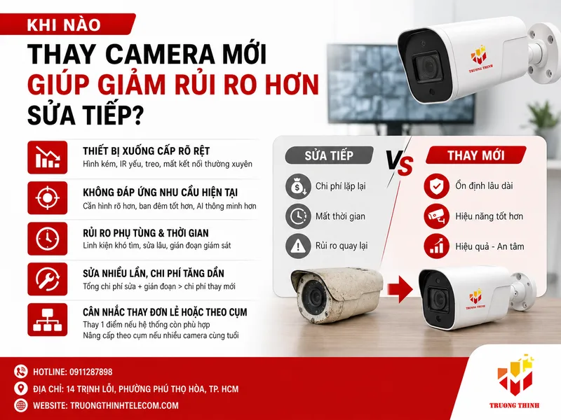 Khi nào thay camera mới giúp giảm rủi ro hơn sửa tiếp?