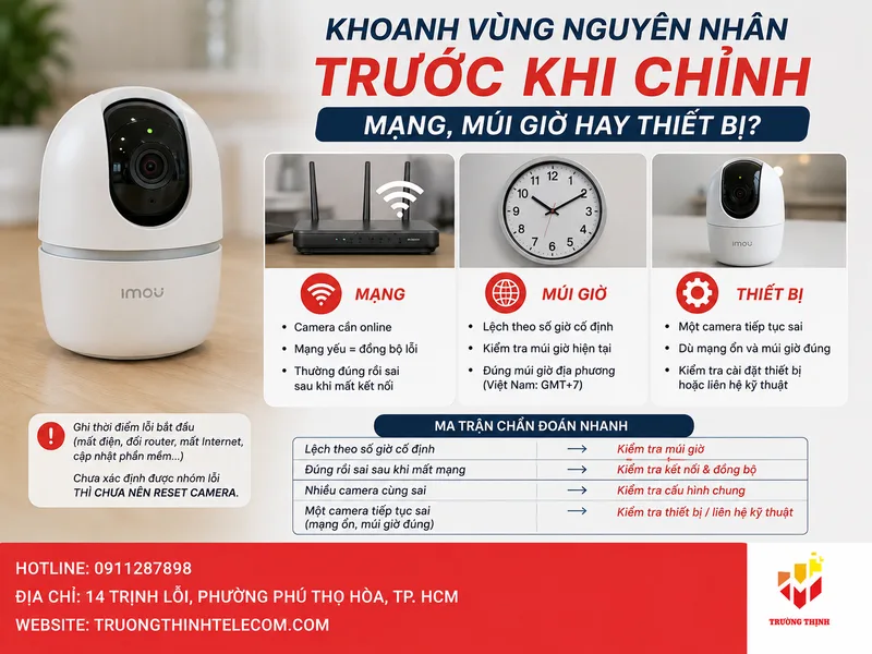 Khoanh vùng nguyên nhân trước khi chỉnh: mạng, múi giờ hay thiết bị?