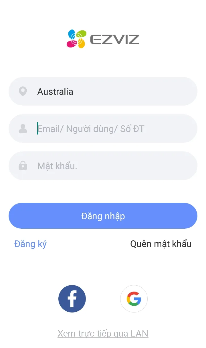 Khởi tạo tài khoản Ezviz mới