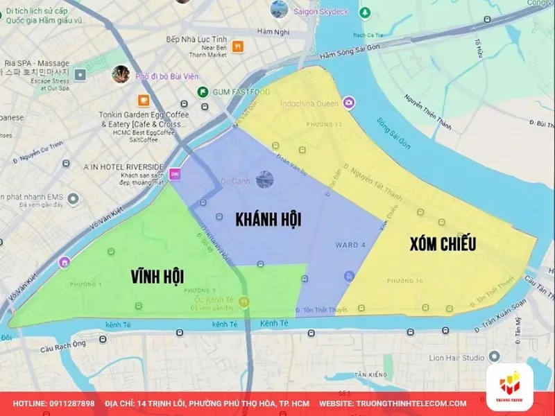 Khu vực nhận thi công điện nhẹ tại Quận 4 (sau sáp nhập)
