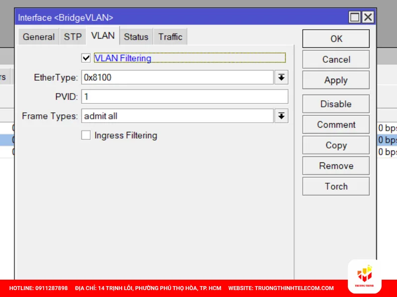Kích hoạt tính năng Bridge VLAN Filtering