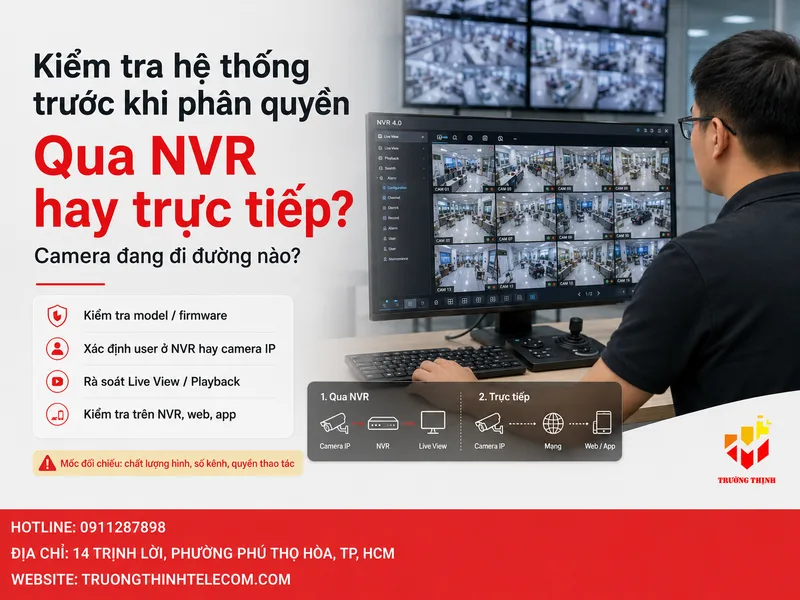 Kiểm tra hệ thống trước khi phân quyền: Camera đang đi qua NVR hay truy cập trực tiếp?