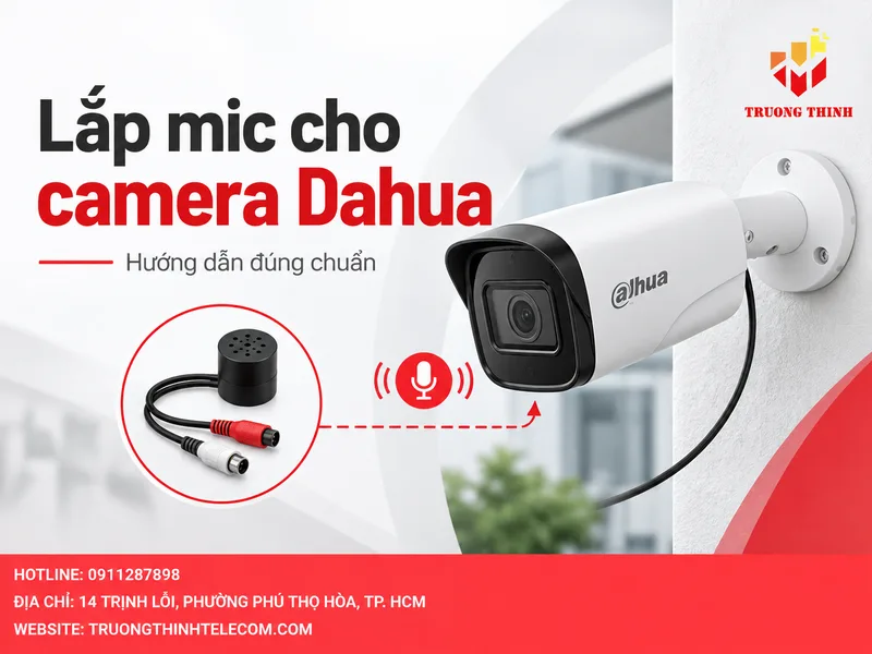 Lắp mic cho camera Dahua