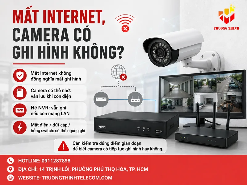 Mất Internet và mất kết nối camera có phải là một tình trạng?