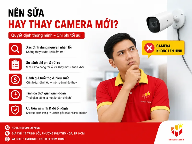 Một camera gặp lỗi nhưng ngân sách chỉ đủ cho một phương án bắt đầu quyết định từ đâu?