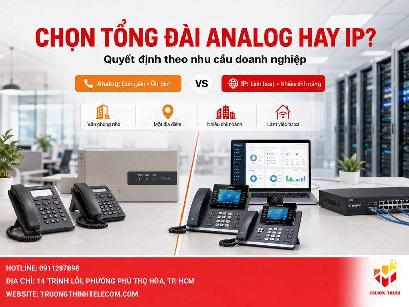 Nên chọn tổng đài Analog hay IP? Cách quyết định theo nhu cầu doanh nghiệp