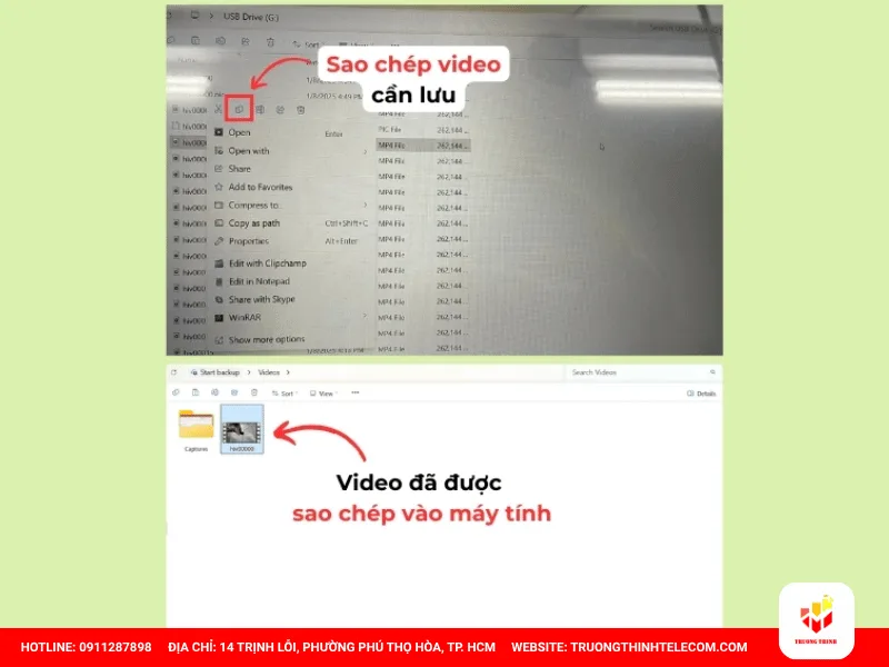Nhấn chuột phải chọn Copy và Paste trực tiếp vào máy tính