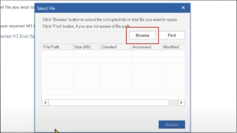 Nhấn vào mục Browse