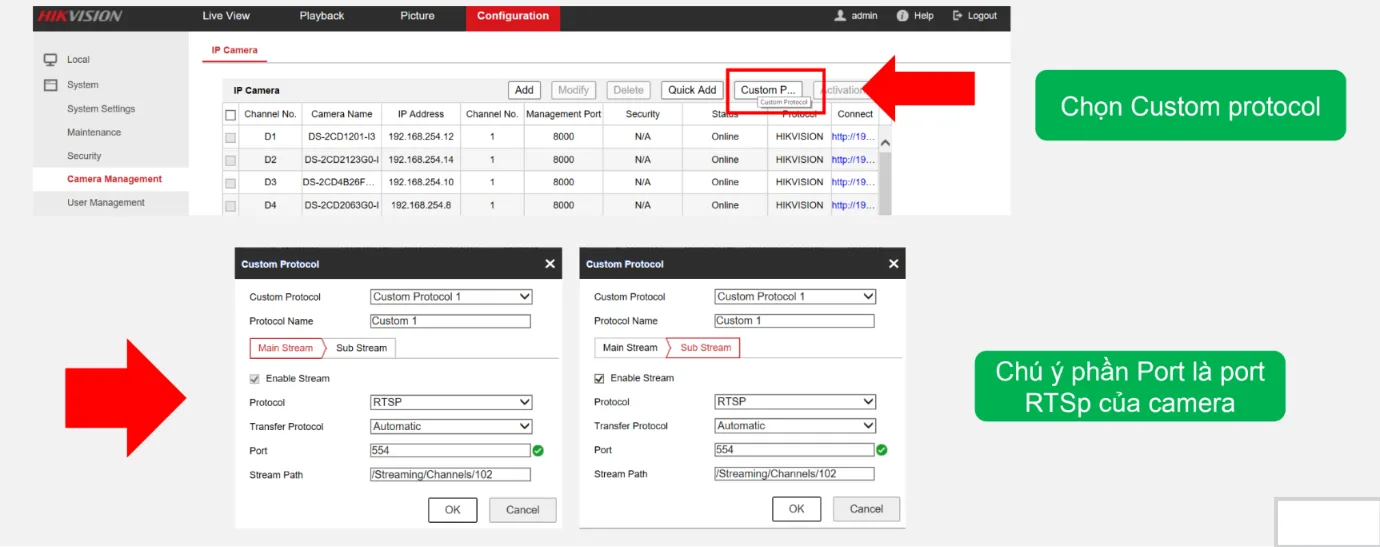 Nhấp mục Custom protocol