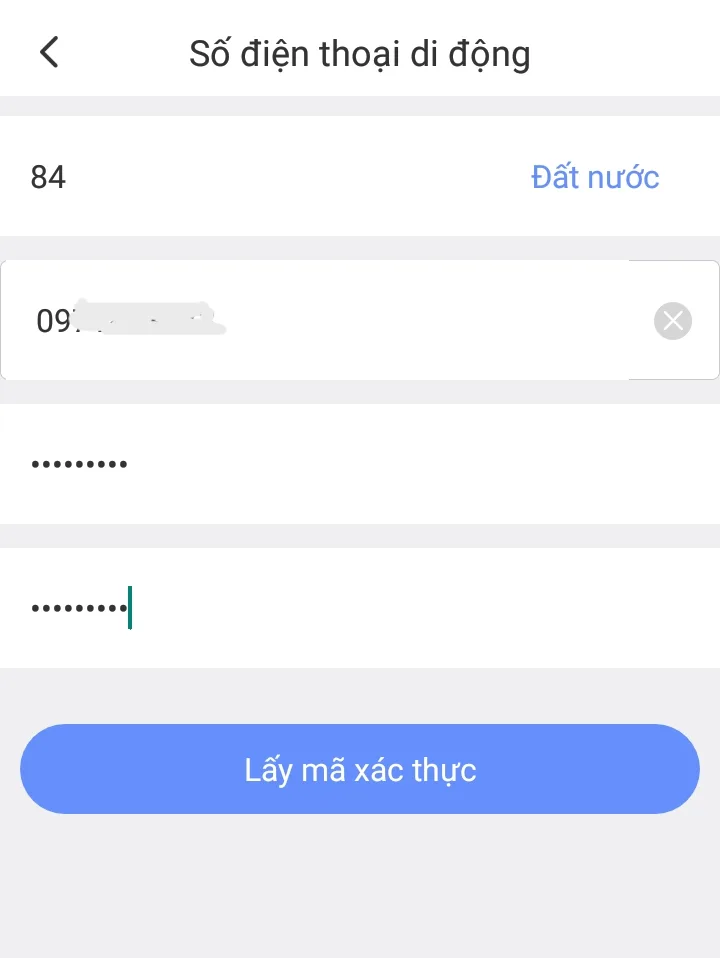 Nhập thông tin và xác thực tài khoản