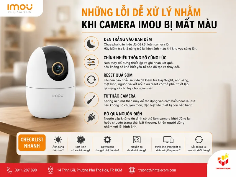 Những lỗi dễ xử lý nhầm khi camera đang mất màu