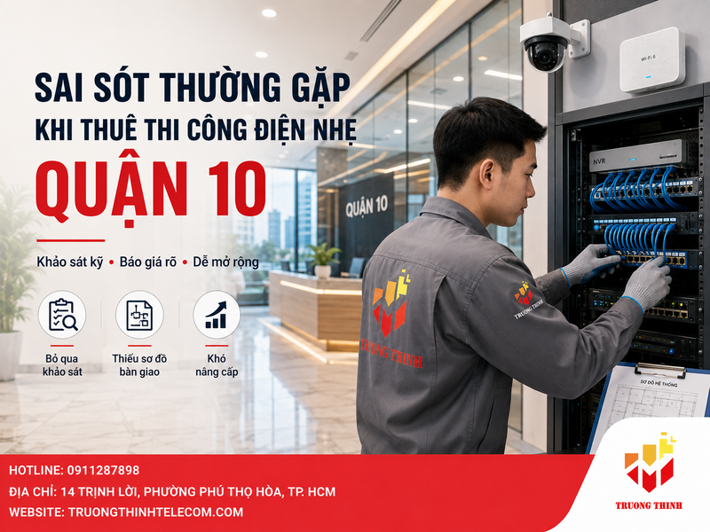 Những sai sót thường gặp khi thuê thi công điện nhẹ quận 10