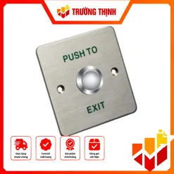 Nút EXIT : mặt bằng thép ko gỉ, nút thép, vỏ nút bằng thép, DS-K7P06