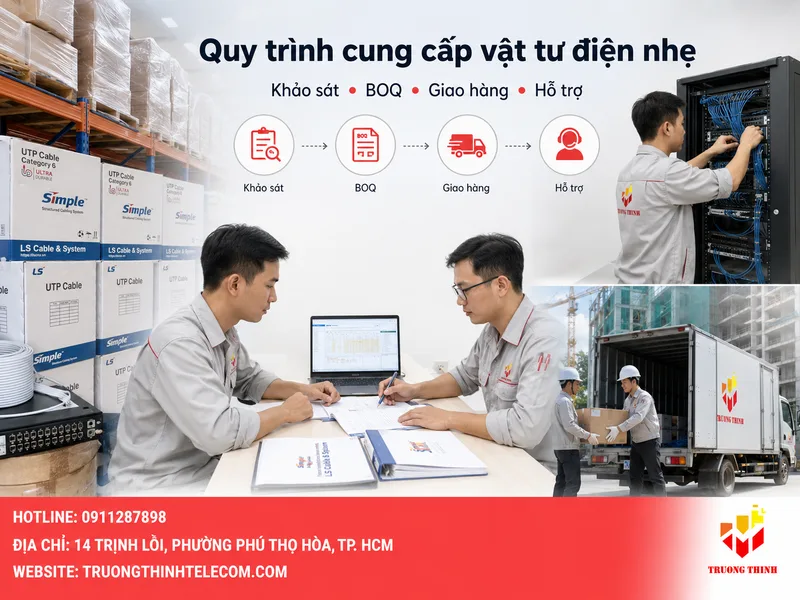 Quy trình cung cấp vật tư điện nhẹ cho tòa nhà chuyên nghiệp