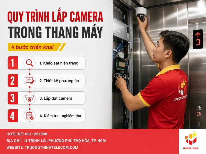 Quy trình lắp camera trong thang máy từ khảo sát đến nghiệm thu