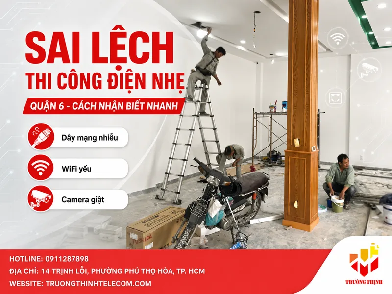 Sai lệch thường gặp khi thi công điện nhẹ tại quận 6 và cách nhận biết nhanh