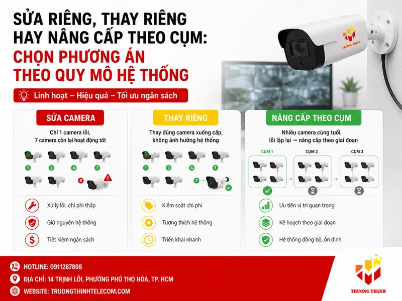 Sửa riêng, thay riêng hay nâng cấp theo cụm: chọn phương án theo quy mô hệ thống